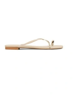 Mikki Flat Strappy Sandals in Bone