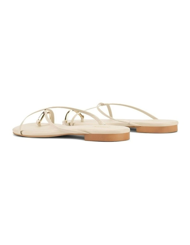 Mikki Flat Strappy Sandals in Bone image 3