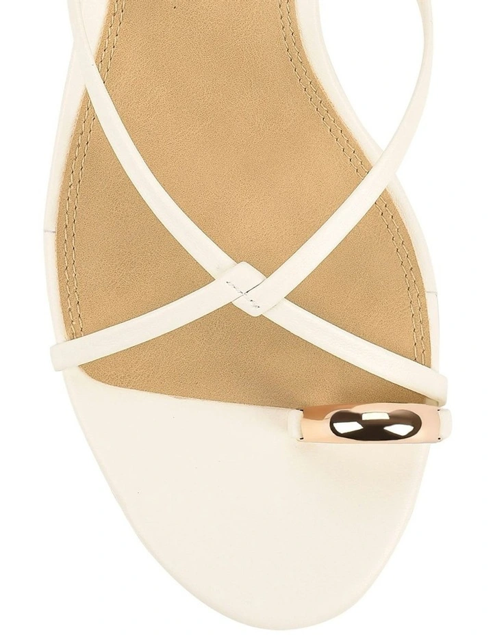 Mikki Flat Strappy Sandals in Bone image 4