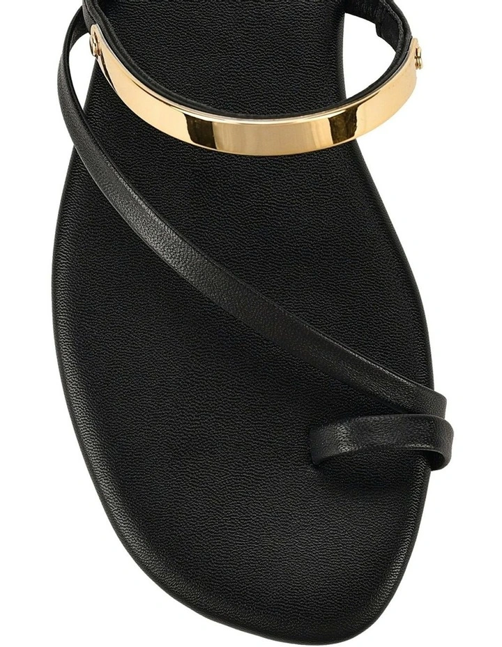 Miles Strappy Flat Sandals in Black image 4