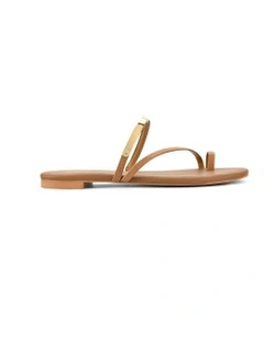 Miles Strappy Flat Sandals in Tan