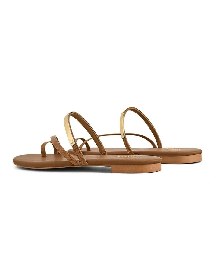Miles Strappy Flat Sandals in Tan image 3