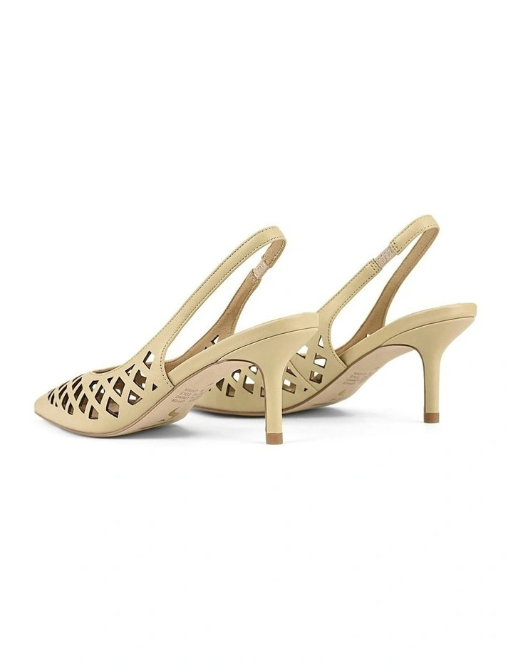 Yovanna Sling Back Kitten Heel in Custard Yellow Leather image 3