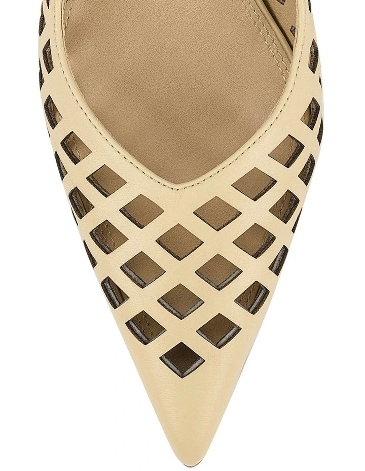 Yovanna Sling Back Kitten Heel in Custard Yellow Leather image 4