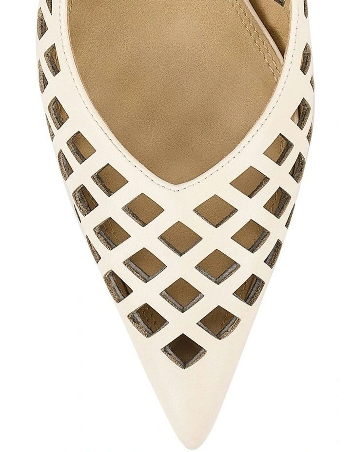 Yovanna Sling Back Kitten Heel in Cream White Leather image 4