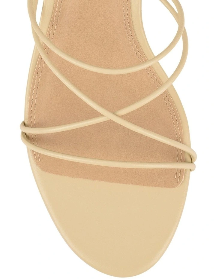 Xala Strappy Kitten Heels in Custard Yellow Leather image 5