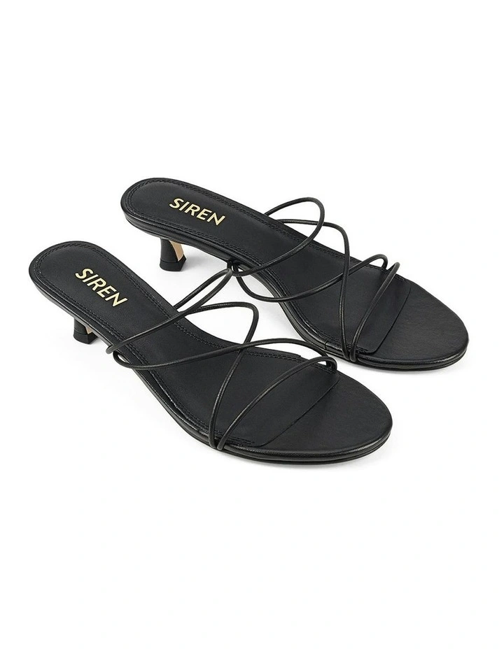 Xala Strappy Kitten Heels in Black Leather image 2