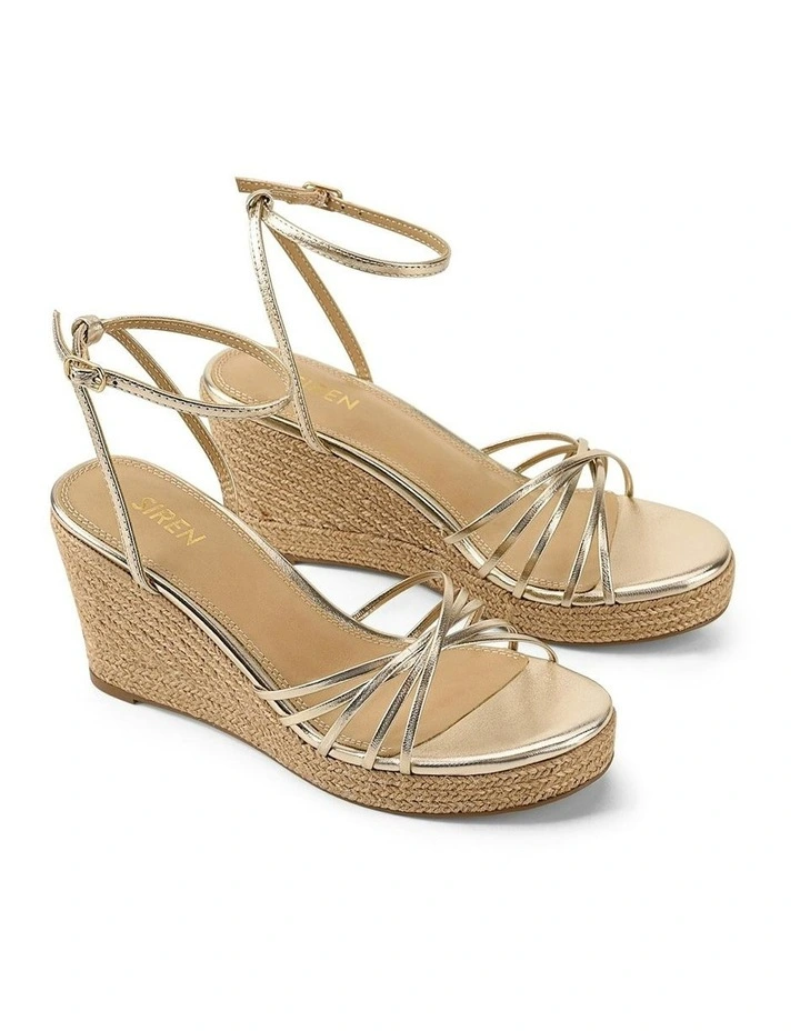 Reagan Rope Wedges in Gold Metallic Leather image 2