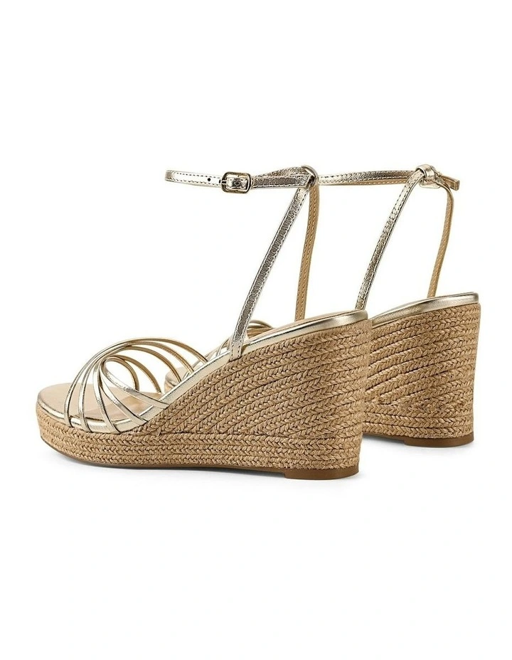 Reagan Rope Wedges in Gold Metallic Leather image 3