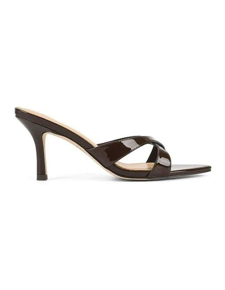 Maple Point Toe Mules in Chocolate Brown Patent Leather image 1