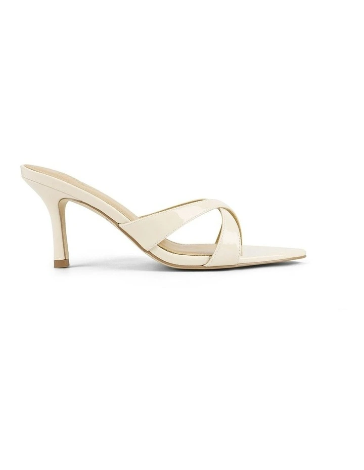 Maple Point Toe Mules in Cream White Patent Leather image 1