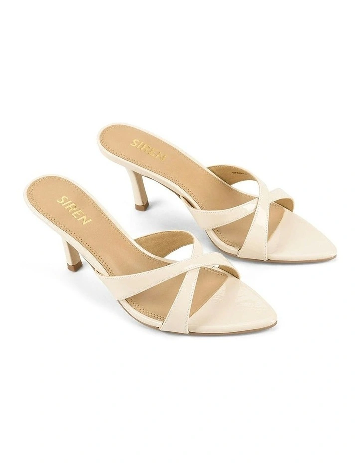 Maple Point Toe Mules in Cream White Patent Leather image 3