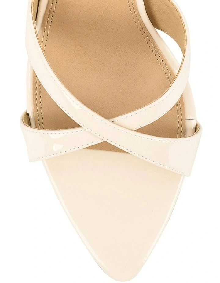 Maple Point Toe Mules in Cream White Patent Leather image 5