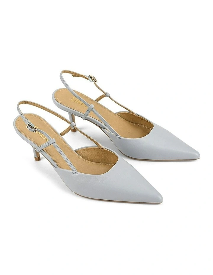 Yoyo Slingback Kitten Heels in Soft Blue Leather image 2