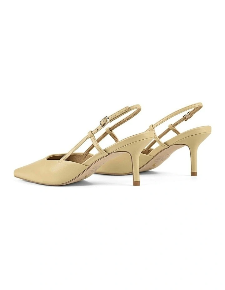 Yoyo Slingback Kitten Heels in Custard Yellow Leather image 3