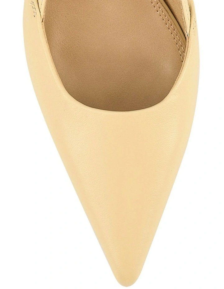 Yoyo Slingback Kitten Heels in Custard Yellow Leather image 4