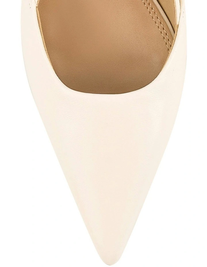 Yoyo Slingback Kitten Heels in Cream White Leather image 4