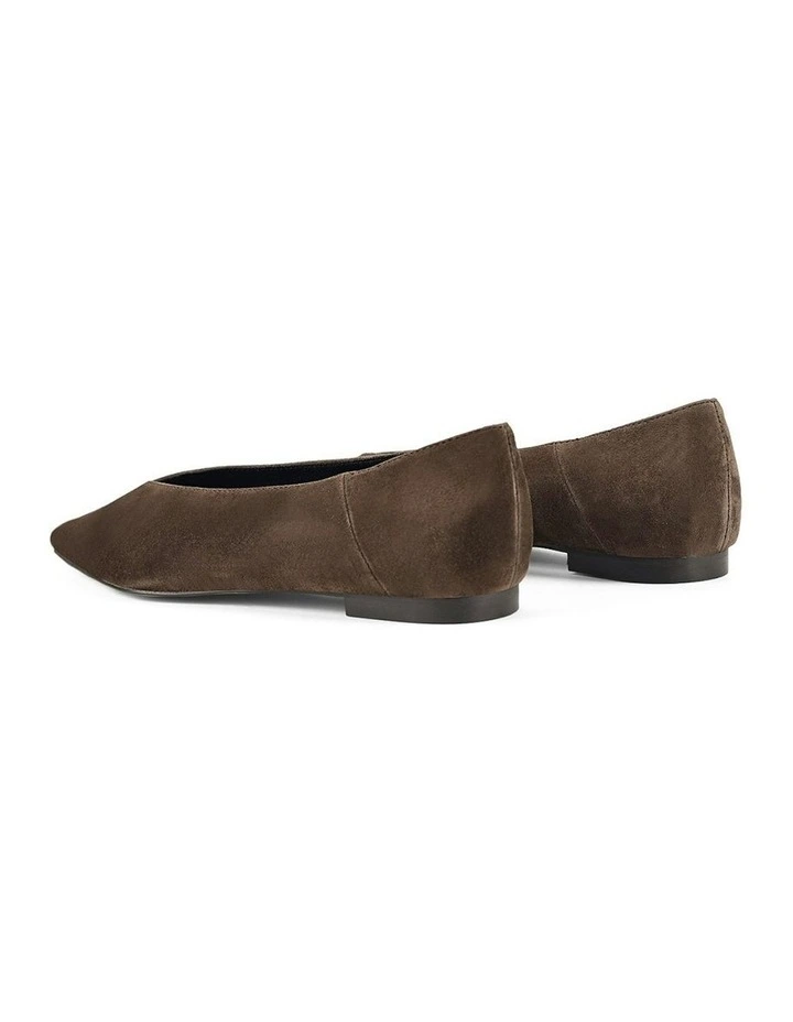 Locke Flat Pumps in Chocolate Brown Suede image 3