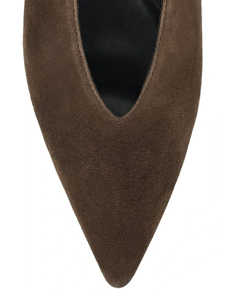 Locke Flat Pumps in Chocolate Brown Suede image 4