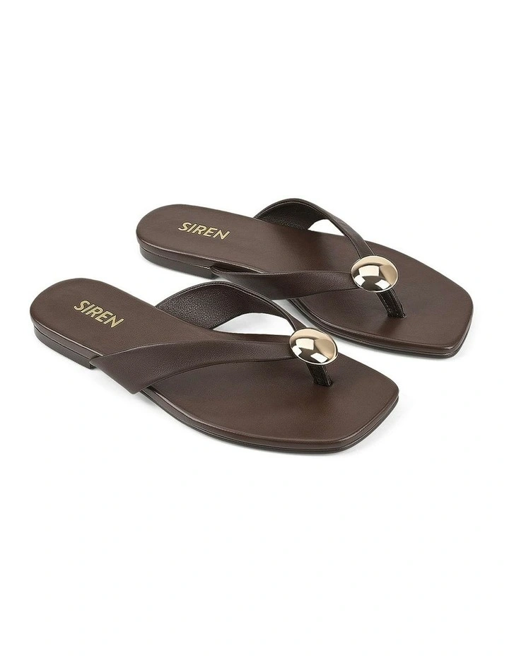 Evie Strappy Flat Sandals in Brown image 2