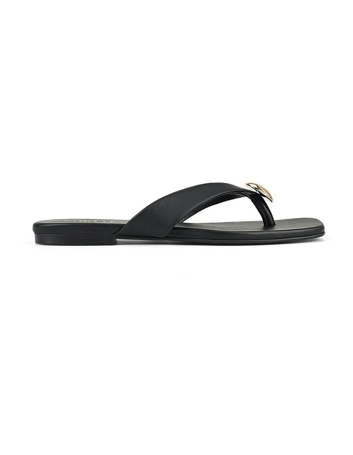 Evie Strappy Flat Sandals in Black image 1