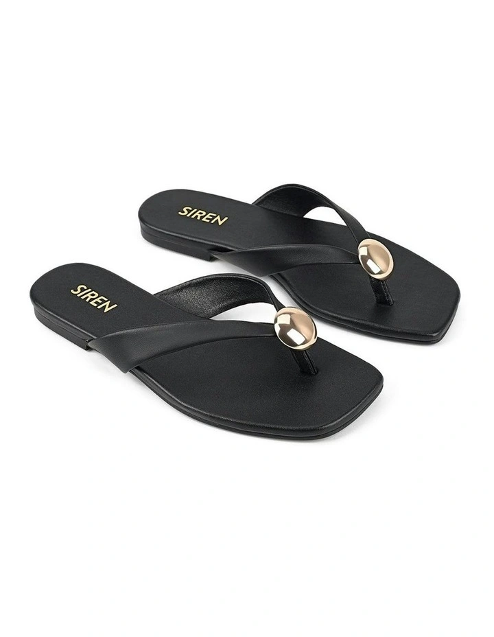 Evie Strappy Flat Sandals in Black image 2
