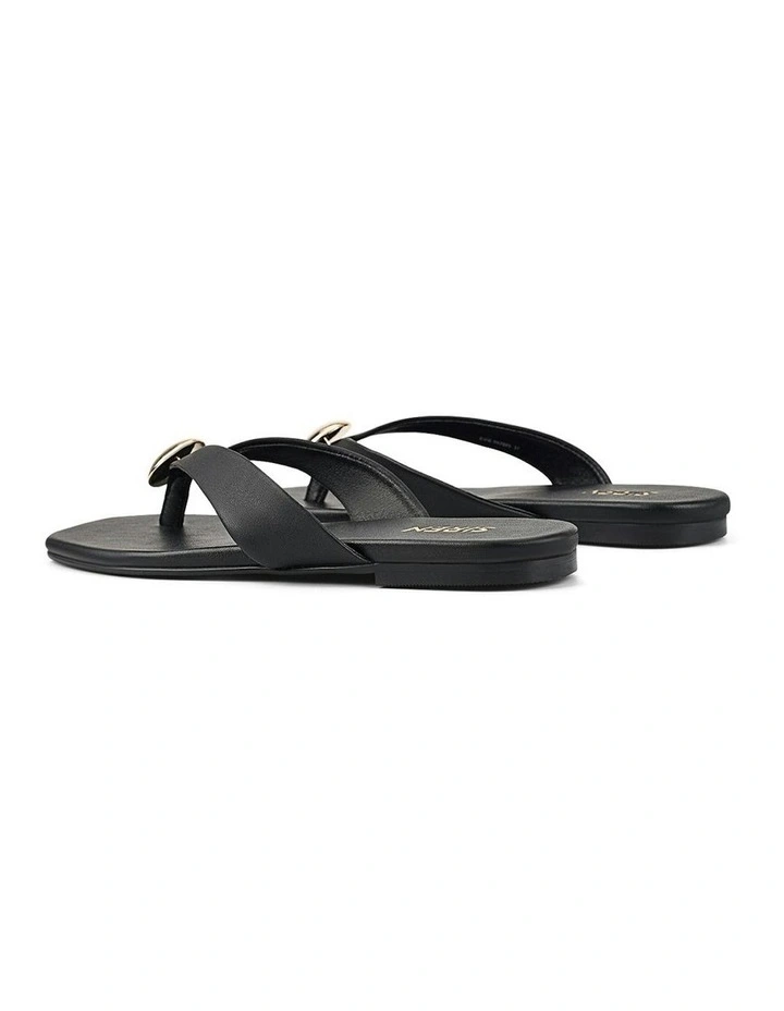 Evie Strappy Flat Sandals in Black image 3