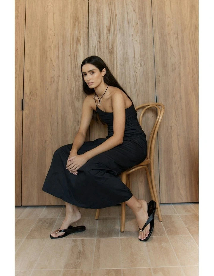 Evie Strappy Flat Sandals in Black image 6