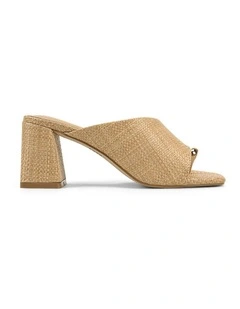 Stanton Block Heel Mules in Natural Raffia