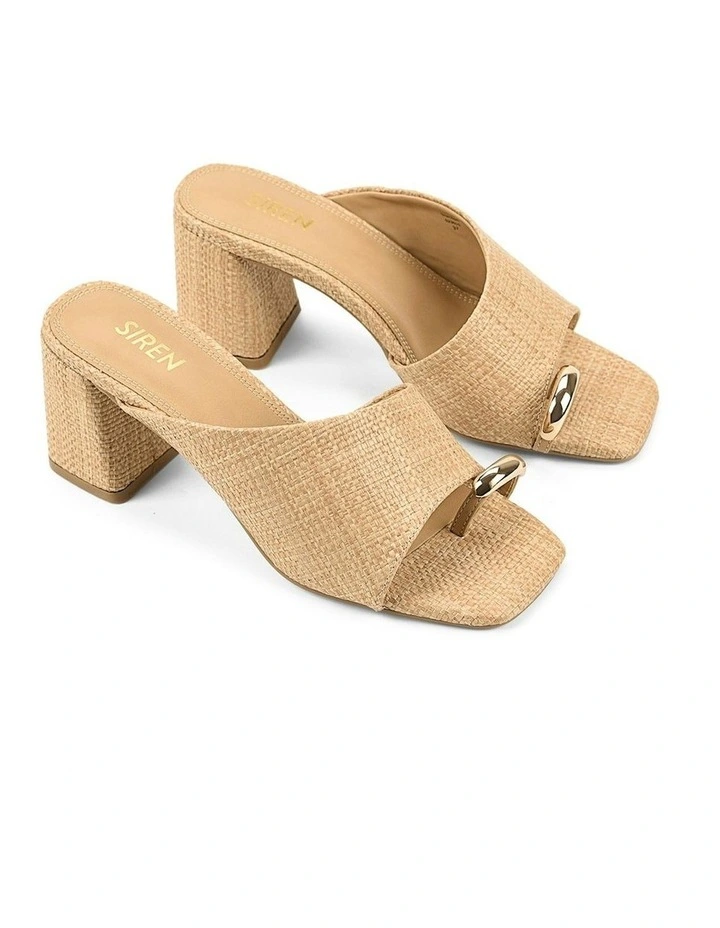 Stanton Block Heel Mules in Natural Raffia image 2