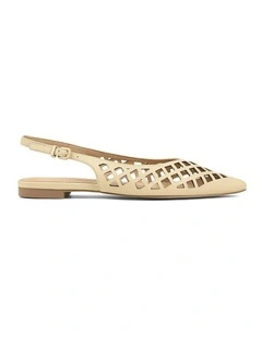 Lottie Sling Back Flats in Custard Yellow
