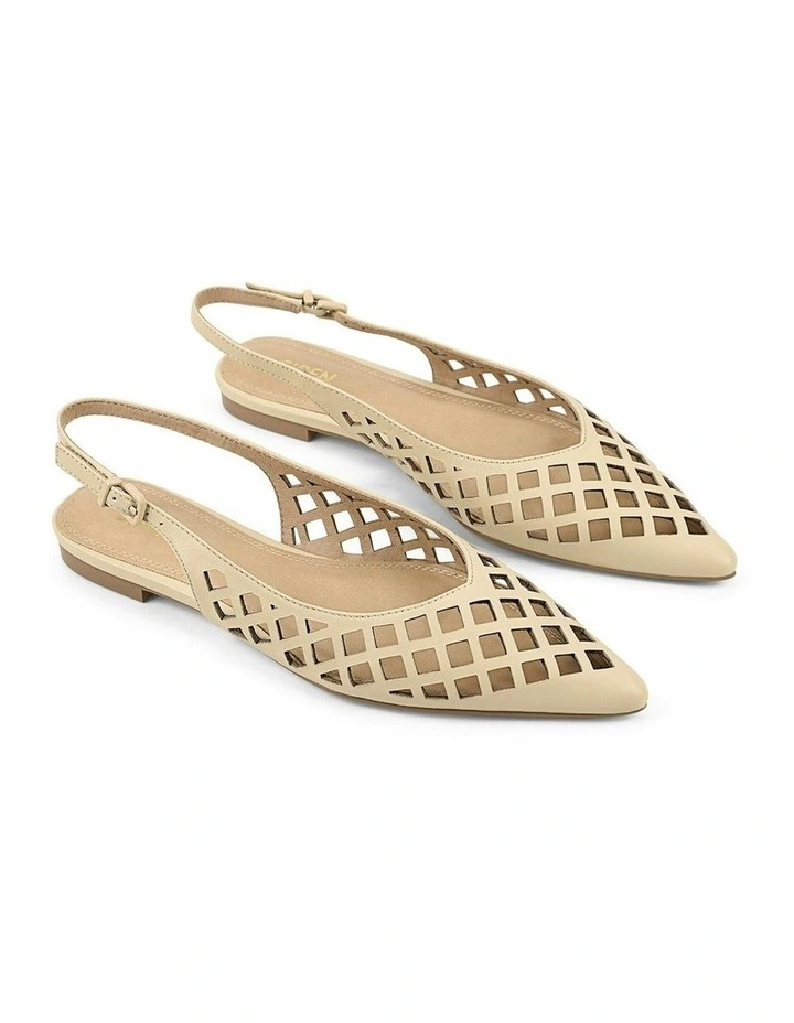 Lottie Sling Back Flats in Custard Yellow image 2