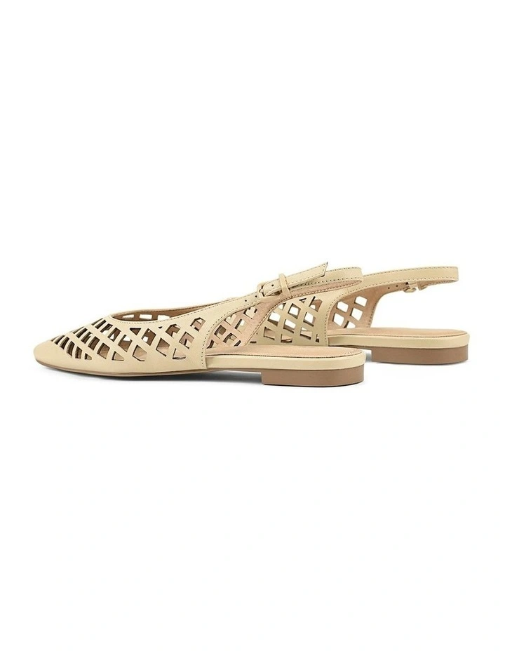 Lottie Sling Back Flats in Custard Yellow image 3