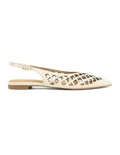 Lottie Sling Back Flats in Cream
