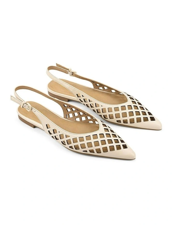 Lottie Sling Back Flats in Cream image 2