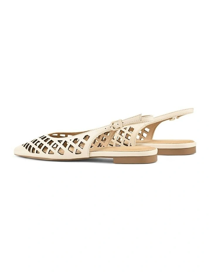 Lottie Sling Back Flats in Cream image 3