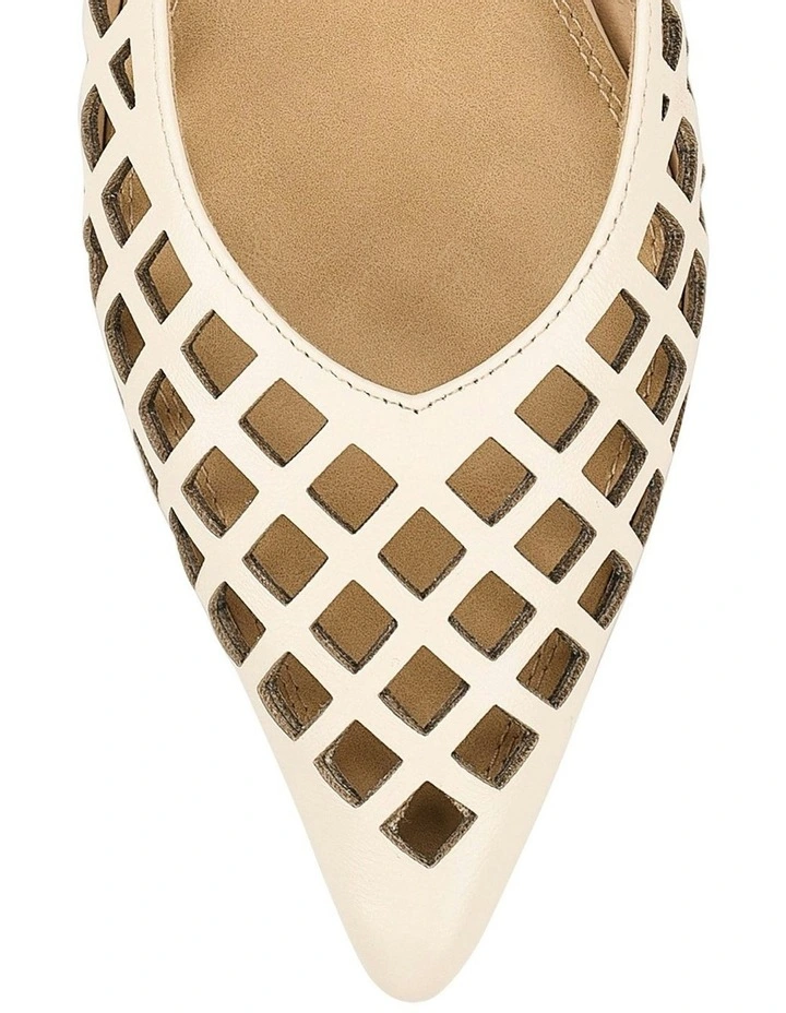 Lottie Sling Back Flats in Cream image 4