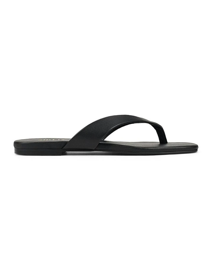 Evita Flat Thongs in Black image 1
