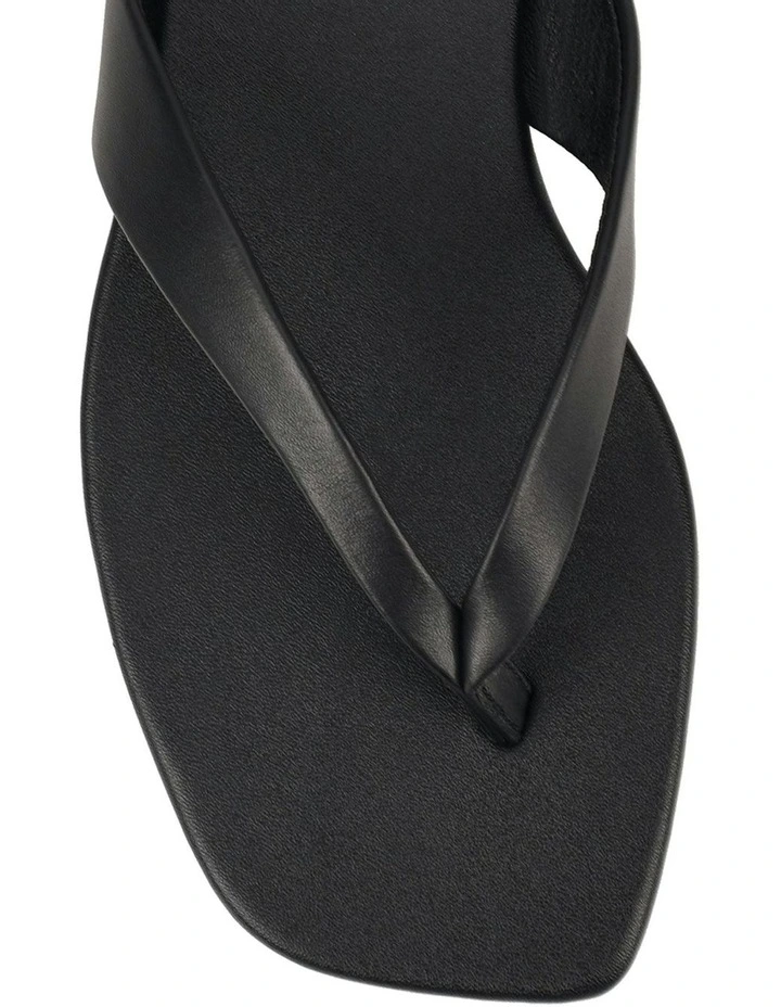 Evita Flat Thongs in Black image 6