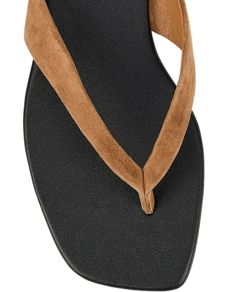 Evita Flat Thongs in Tobacco Brown image 5