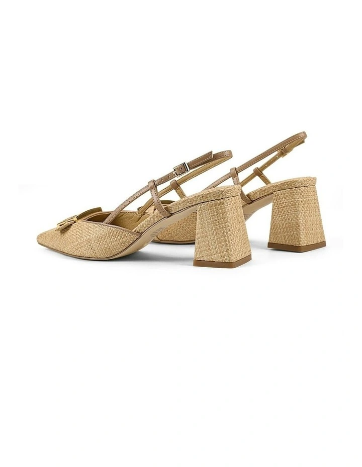 Yass Sling Back Block Heels in Almond Tan image 4