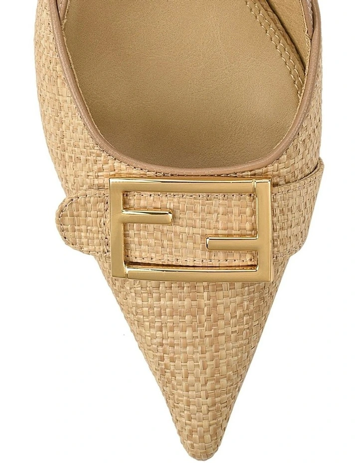 Yass Sling Back Block Heels in Almond Tan image 5