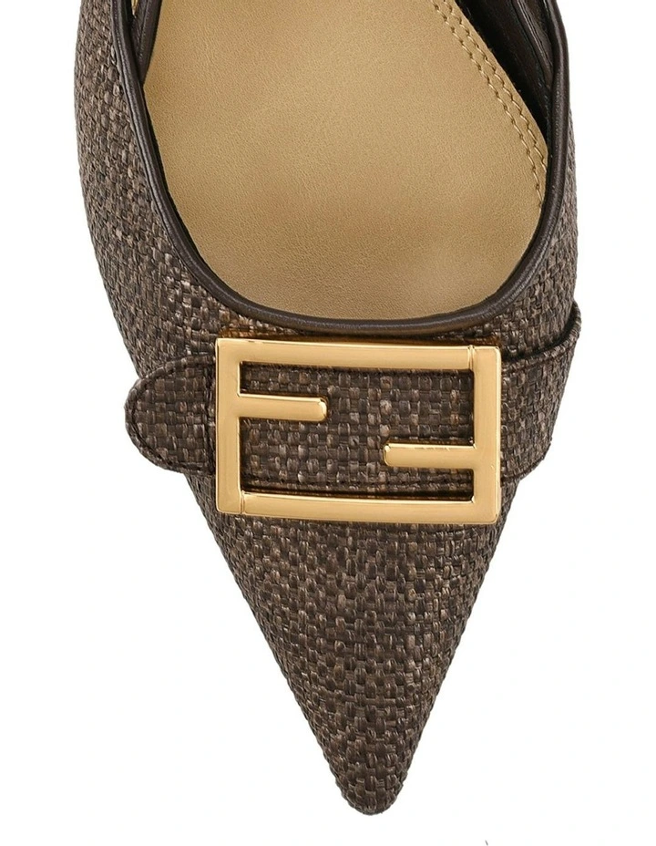 Yass Sling Back Block Heels in Brown image 5