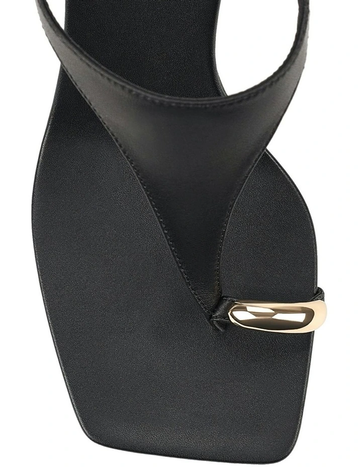 Melbourne Strappy Leather Wedges in Black image 4