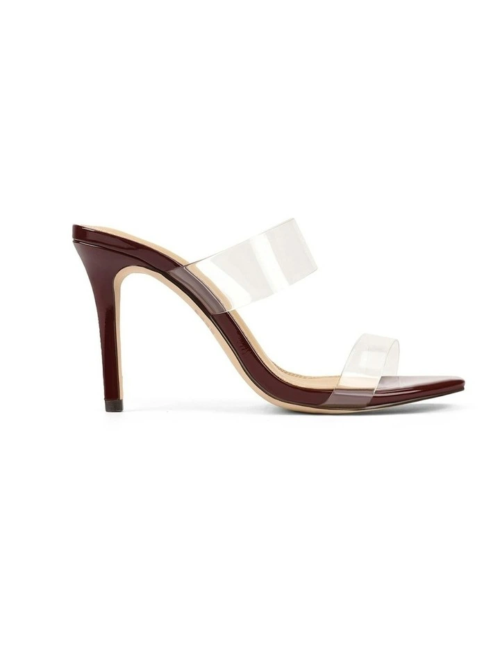 Brooklyn Stiletto Leather Mules in Red image 1