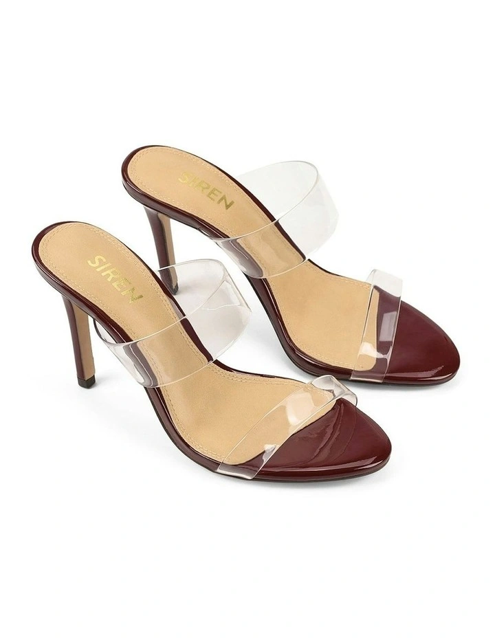 Brooklyn Stiletto Leather Mules in Red image 2