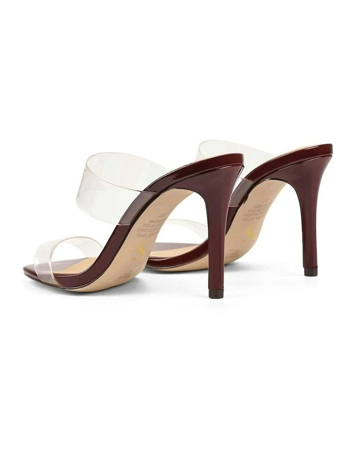Brooklyn Stiletto Leather Mules in Red image 3