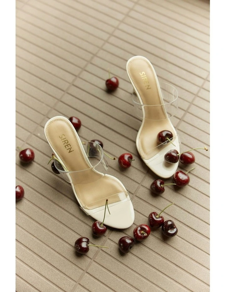 Brooklyn Stiletto Leather Mules in Cream image 4