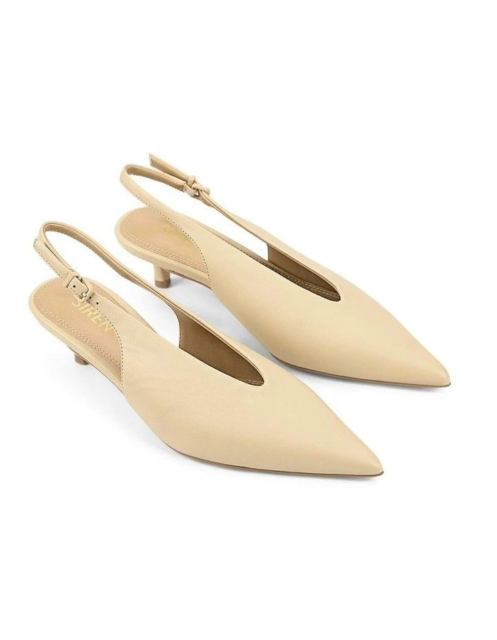 Fly Point Toe Leather Slingbacks in Yellow image 2