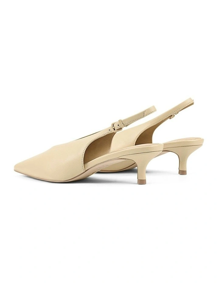 Fly Point Toe Leather Slingbacks in Yellow image 3
